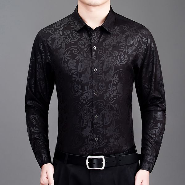 father's day spring and autumn shirt printed long sleeve shirt mens burgundy casual men's silk cotton floral fashion men, White;black
father's day spring and autumn shirt printed long sleeve shirt mens burgundy casual men's silk cotton floral fashion men, White;black