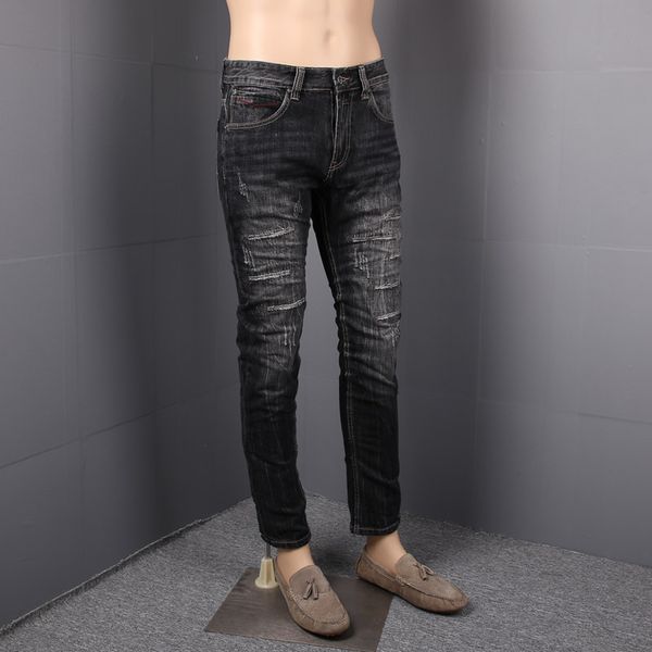 italian vintage fashion men jeans slim fit black gray embroidery ripped jeans men patchwork pants hip hop homme, Blue
italian vintage fashion men jeans slim fit black gray embroidery ripped jeans men patchwork pants hip hop homme, Blue