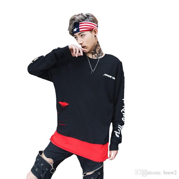 new arrival split patchwork extended hoodies 2017 mens hip hop sleeve letter printed ripped for back pullover sweatshirt, Black
new arrival split patchwork extended hoodies 2017 mens hip hop sleeve letter printed ripped for back pullover sweatshirt, Black