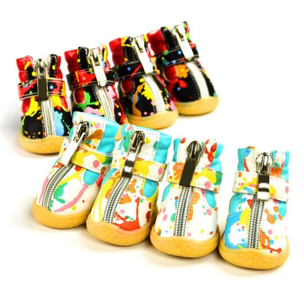 4 pcs/sets pet dog puppy waterproof shoes pu anti slip pet shoes zip decor for small dog shoes
4 pcs/sets pet dog puppy waterproof shoes pu anti slip pet shoes zip decor for small dog shoes