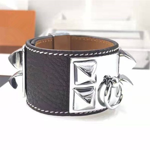 luxury designer bangles exaggerated wide punk wind stainless steel four nail bracelet women h bracelet big leather bracelets, Black
luxury designer bangles exaggerated wide punk wind stainless steel four nail bracelet women h bracelet big leather bracelets, Black