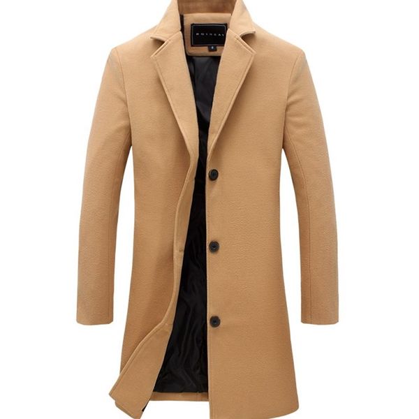 men's trench coats winter men coat fashion solid long jacket male vintage single breasted business mens overcoat plus size wool blends, Tan;black
men's trench coats winter men coat fashion solid long jacket male vintage single breasted business mens overcoat plus size wool blends, Tan;black
