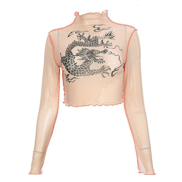 women t shirt womens fashion chinese dragon print long sleeve t shirt perspective turtleneck tshirt patchwork shirt femme, White
women t shirt womens fashion chinese dragon print long sleeve t shirt perspective turtleneck tshirt patchwork shirt femme, White