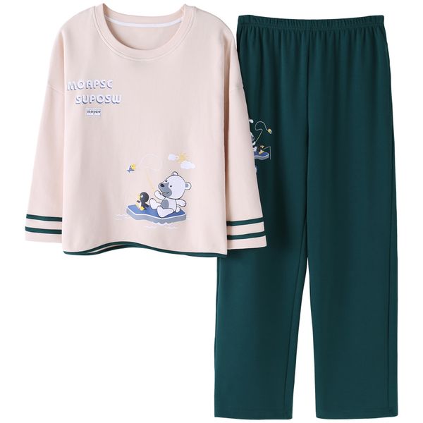 long sleeve cotton pajama set 2019 round neck sleepwear spring autumn winter women pijama mujer cute cartoon pyjamas femme, Blue;gray
long sleeve cotton pajama set 2019 round neck sleepwear spring autumn winter women pijama mujer cute cartoon pyjamas femme, Blue;gray