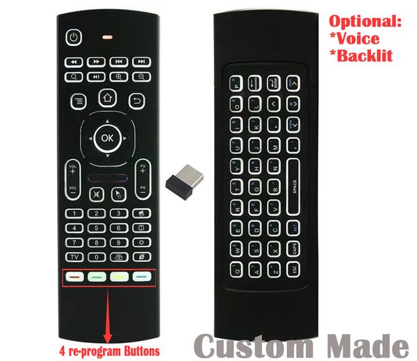 10pcs custom made mx3 t3 rf/2.4ghz re-program wireless air mouse mini keyboard backlit remote controller game player gyroscope g-sensor tv
10pcs custom made mx3 t3 rf/2.4ghz re-program wireless air mouse mini keyboard backlit remote controller game player gyroscope g-sensor tv