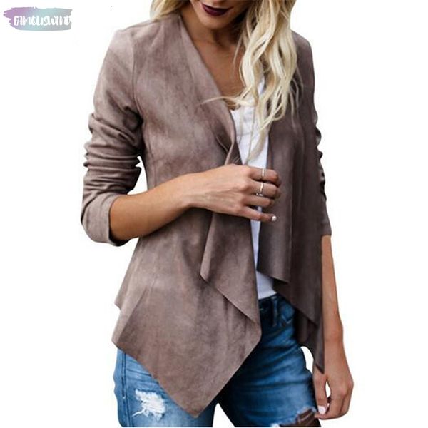 women artificial suede basic jackets open stitch slim coats cardigan vintage ladies asymmetric motorcycle outwears drop shipping, Black;brown
women artificial suede basic jackets open stitch slim coats cardigan vintage ladies asymmetric motorcycle outwears drop shipping, Black;brown