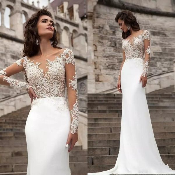 2020 sheer long sleeves lace mermaid wedding dresses milla nova beach sweep train button back bohemian wedding dress bridal gowns
2020 sheer long sleeves lace mermaid wedding dresses milla nova beach sweep train button back bohemian wedding dress bridal gowns
