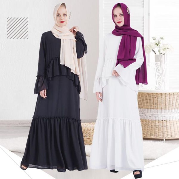 siskakia faux two piece chiffon long dress ruffle o neck flare long sleeve maxi dresses white muslim women summer clothing 2020, Black;gray
siskakia faux two piece chiffon long dress ruffle o neck flare long sleeve maxi dresses white muslim women summer clothing 2020, Black;gray