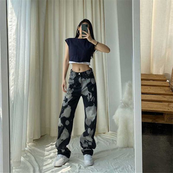 women's pants & capris women 2021 wide leg korean style straight jeans tie dye print trousers high waist hip hop streetwear, Black;white
women's pants & capris women 2021 wide leg korean style straight jeans tie dye print trousers high waist hip hop streetwear, Black;white