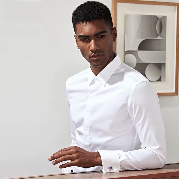 2019 cotton french shirt comfortable business long sleeve men slim design formal casual male, White;black
2019 cotton french shirt comfortable business long sleeve men slim design formal casual male, White;black