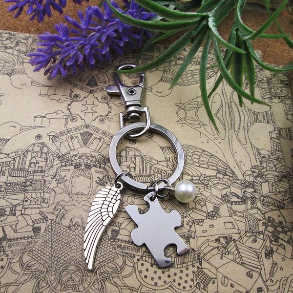 autism keychain stainless steel keyring a piece of my heart is in heaven please be patient keychain, Silver
autism keychain stainless steel keyring a piece of my heart is in heaven please be patient keychain, Silver