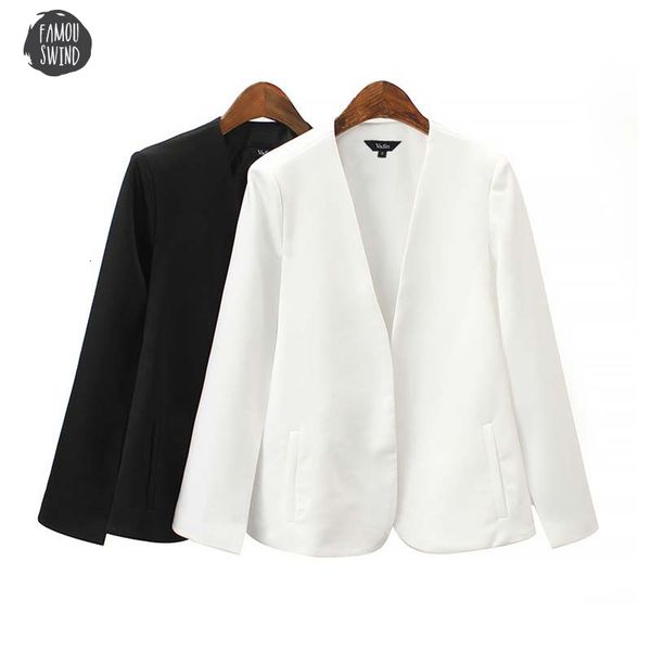 women elegant black white v neck coat pockets office casual solid v neck outerwear female chic open stitch ca347, Black;brown
women elegant black white v neck coat pockets office casual solid v neck outerwear female chic open stitch ca347, Black;brown