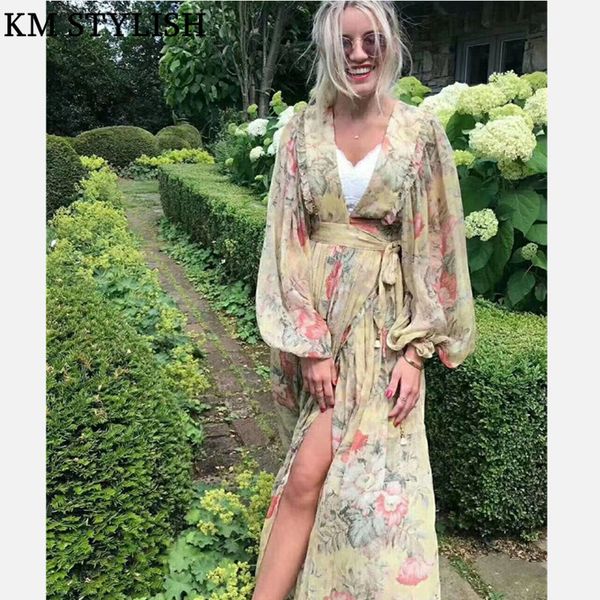 2019zim spring and summer new australia v-neck long lantern sleeve bow belt elegant bohemian resort print women maxi dress, Black;gray
2019zim spring and summer new australia v-neck long lantern sleeve bow belt elegant bohemian resort print women maxi dress, Black;gray