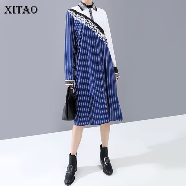 xitao striped long dress fashion new full sleeve bandage single breast patchwork minority casual loose bandage dress dmy2377, Black;gray
xitao striped long dress fashion new full sleeve bandage single breast patchwork minority casual loose bandage dress dmy2377, Black;gray