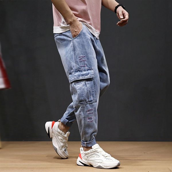 fashion streetwear men jeans light blue big pocket cargo pants loose fit spring summer style hip hop jeans men harem pants homme
fashion streetwear men jeans light blue big pocket cargo pants loose fit spring summer style hip hop jeans men harem pants homme