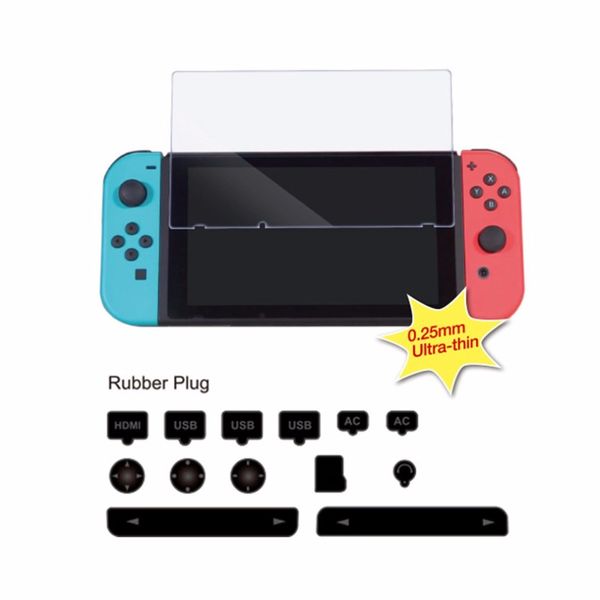 game console accessory set dustproof kit + hardness tempered glass screen protective film for nintend switch ns console
game console accessory set dustproof kit + hardness tempered glass screen protective film for nintend switch ns console