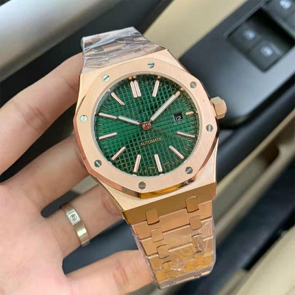new men watch stainless steel automatic mechanical transparent case back rose gold wristwatches 15400 royal oak male clock designer watch, Slivery;brown
new men watch stainless steel automatic mechanical transparent case back rose gold wristwatches 15400 royal oak male clock designer watch, Slivery;brown