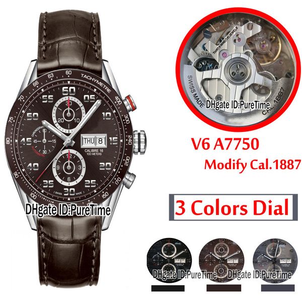 new v6f eta a7750 cal 1887 automatic chronograph mens watch steel case ceramic bezel brown dial brown leather strap edition puretime d4, Slivery;brown
new v6f eta a7750 cal 1887 automatic chronograph mens watch steel case ceramic bezel brown dial brown leather strap edition puretime d4, Slivery;brown