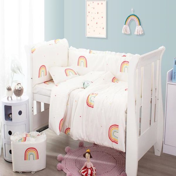 baby bedding bumper crib bedding set rainbow cotton baby bed linens cot bumpers duvet cover newborn bed sheet pillowcase
baby bedding bumper crib bedding set rainbow cotton baby bed linens cot bumpers duvet cover newborn bed sheet pillowcase