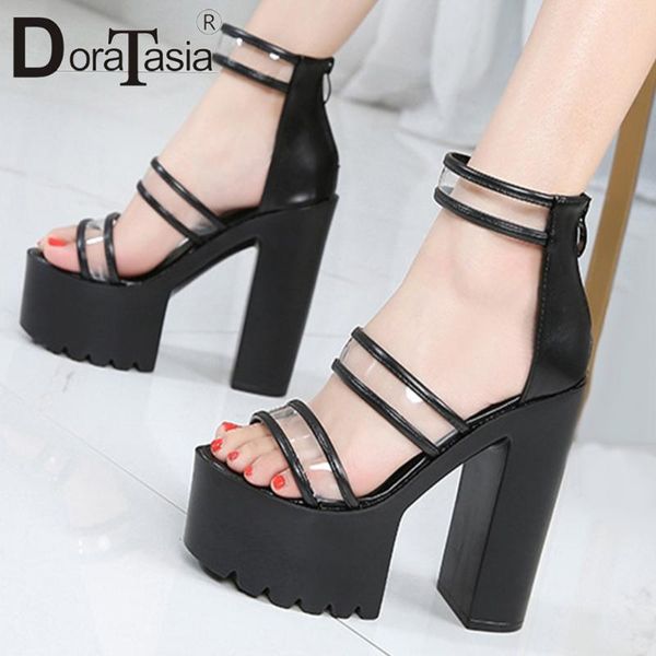 doratasia новой новизна high heels блочных сандалии модных shallow пвх лоскутная сандалии женщины прохладной партия платформа обувь женщина, Black
doratasia новой новизна high heels блочных сандалии модных shallow пвх лоскутная сандалии женщины прохладной партия платформа обувь женщина, Black