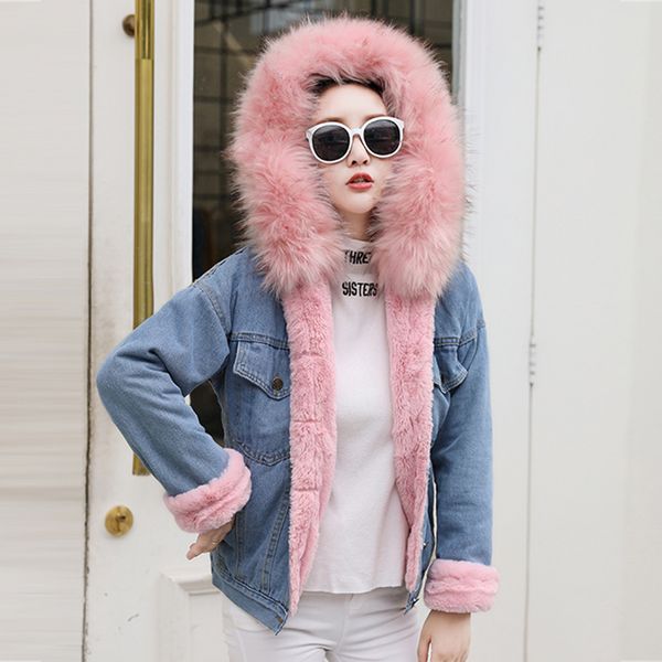 women's jackets 2021 winter fur denim jacket women fashion faux thicken warm blue wool liner coat femme hooded collar outwear, Black;brown
women's jackets 2021 winter fur denim jacket women fashion faux thicken warm blue wool liner coat femme hooded collar outwear, Black;brown
