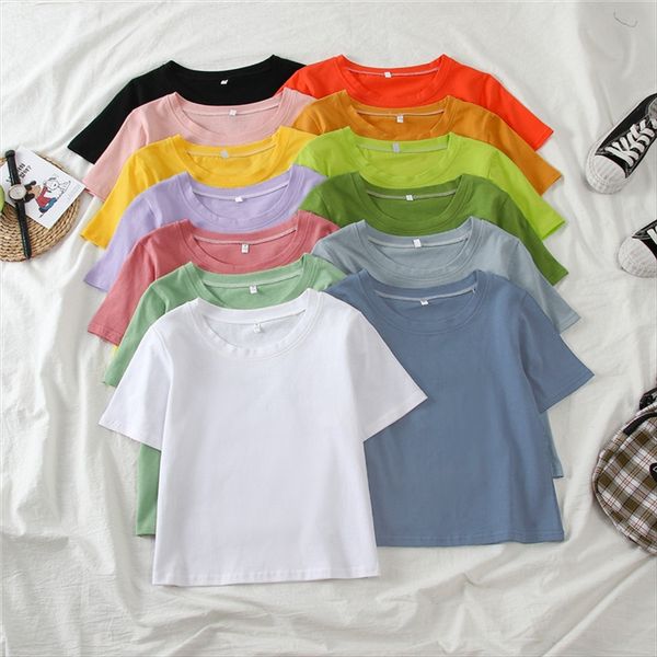 new candy enterprise show candy color navel women's short high waist avocado green short-sleeved t-shirt ins women's wear, White
new candy enterprise show candy color navel women's short high waist avocado green short-sleeved t-shirt ins women's wear, White