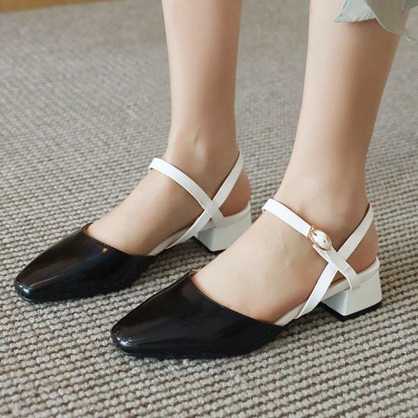 coolulu women patent leather slingback pumps fashion women mid chunky heel pumps shoes multicolor big size 32-48, Black
coolulu women patent leather slingback pumps fashion women mid chunky heel pumps shoes multicolor big size 32-48, Black
