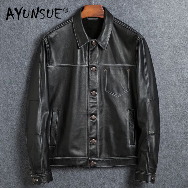 ayunsue genuine jacket leather men short vintage autumn cow leather jackets and coats motorcycle veste cuir homme 1825 yy286, Black
ayunsue genuine jacket leather men short vintage autumn cow leather jackets and coats motorcycle veste cuir homme 1825 yy286, Black