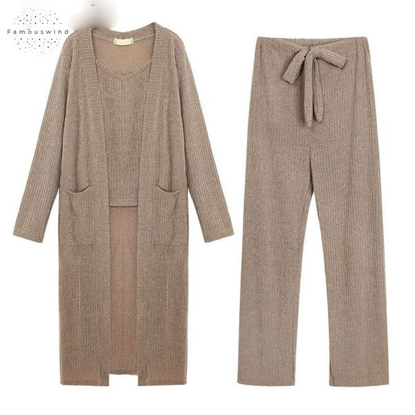 women 3 pieces set knitted pullover sweaters deep v neck long sleeve sweatshirt tracksuit pants womens sets, White
women 3 pieces set knitted pullover sweaters deep v neck long sleeve sweatshirt tracksuit pants womens sets, White