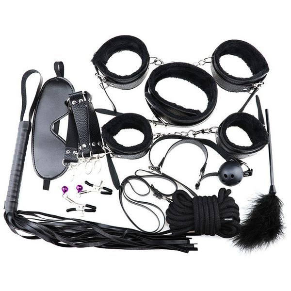 leather fetish sm love game toy kit for couples women bondage restraint set: handcuff whip nipple clamps gag
leather fetish sm love game toy kit for couples women bondage restraint set: handcuff whip nipple clamps gag