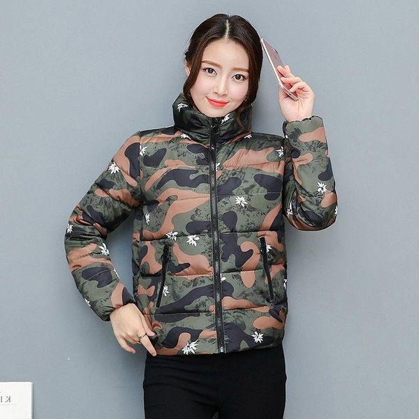 women jacket winter camouflage print parka stand collar short parkas women coat and jacket parka mujer winter, Black
women jacket winter camouflage print parka stand collar short parkas women coat and jacket parka mujer winter, Black