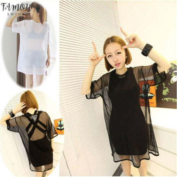 2020 womens girls transparent see through long t shirt mesh sheer tshirt black white short sleeve long top
2020 womens girls transparent see through long t shirt mesh sheer tshirt black white short sleeve long top