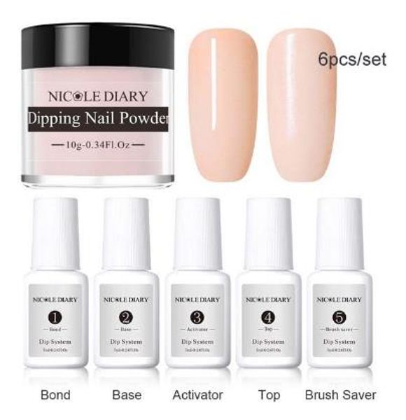 6pcs/set dipping system dip nail with base activator brush saver liquid natural dry without lamp glitter, Silver;gold
6pcs/set dipping system dip nail with base activator brush saver liquid natural dry without lamp glitter, Silver;gold