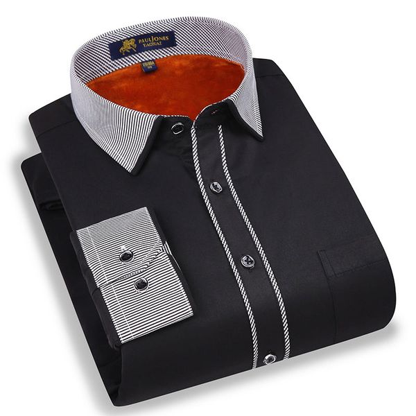 fashion solid men's warm shirt winter 2019 brand thick quality long sleeve with velvet casual business formal men dress shirts, White;black
fashion solid men's warm shirt winter 2019 brand thick quality long sleeve with velvet casual business formal men dress shirts, White;black