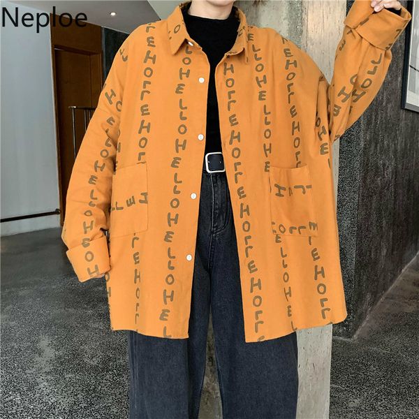 women's blouses & shirts neploe vintage letters printed korean causal 2021 spring long sleeve women blouse fashion oversized blusas 587, White
women's blouses & shirts neploe vintage letters printed korean causal 2021 spring long sleeve women blouse fashion oversized blusas 587, White