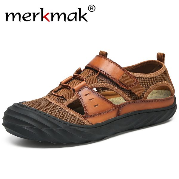 merkmak genuine leather summer men outdoor sandals beach casual shoes sandals quick dry protective walking shoes large size, Black
merkmak genuine leather summer men outdoor sandals beach casual shoes sandals quick dry protective walking shoes large size, Black