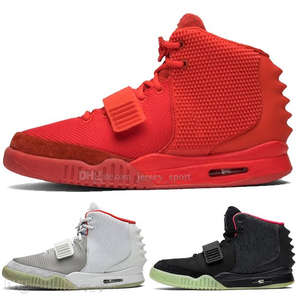 

kanye west 2 ii nrg sp red october mens basketball shoes for men black grey glow in the dark octobers men sports designer sneakers us 5.5-12, White;red