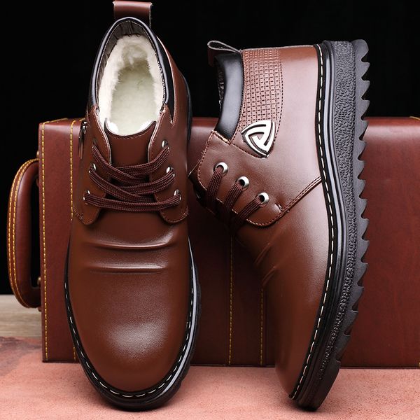 cotton shoesnplus velvet winter cotton shoes leather men's warm winter shoes round head two high to help snow boots, Black
cotton shoesnplus velvet winter cotton shoes leather men's warm winter shoes round head two high to help snow boots, Black