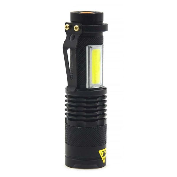 Cob Led Flashlight, Super Bright 4 Modes Mini Handheld Flashlight, Waterproof Pocket Light Adjustable Focus Handheld Flashlight