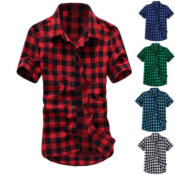 2019 classic plaid shirt summer short sleeve hawaiian shirt casual beach shirts slim button chemise homme dress it men shirts, White;black
2019 classic plaid shirt summer short sleeve hawaiian shirt casual beach shirts slim button chemise homme dress it men shirts, White;black