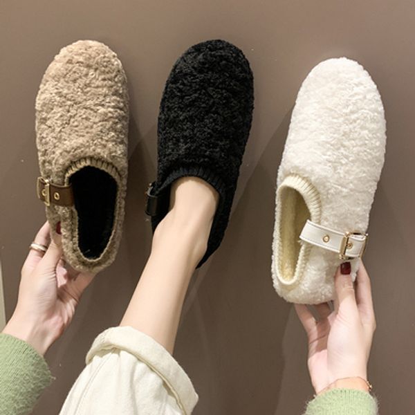 2019 new korean version of suede fashion set foot wild flat casual fur shoes women, Black
2019 new korean version of suede fashion set foot wild flat casual fur shoes women, Black