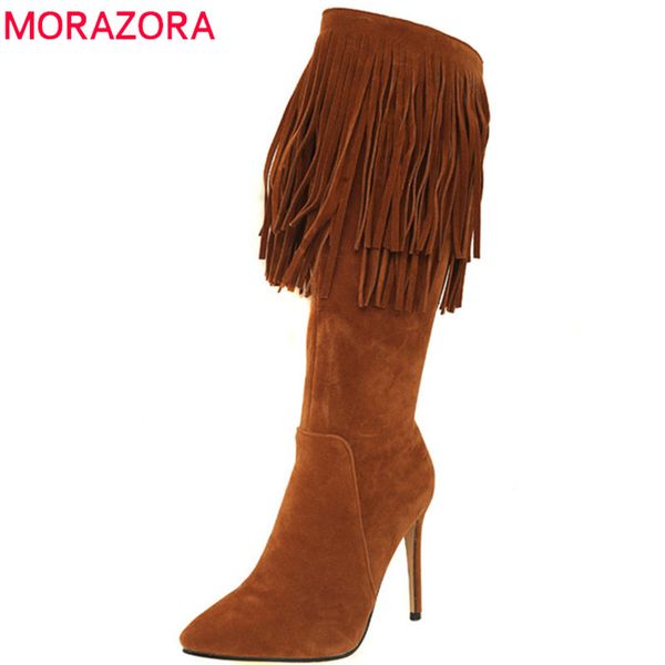 morazora 2020 new arrival mid calf boots women pointed toe autumn winter boots stiletto heels shoes fashion fringe, Black
morazora 2020 new arrival mid calf boots women pointed toe autumn winter boots stiletto heels shoes fashion fringe, Black