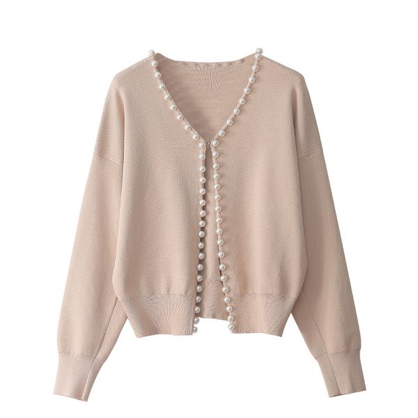 spring fall v-neck beading knitted short paragraph long sleeve casual cardigan women's sweater casual outerwear t18063, White
spring fall v-neck beading knitted short paragraph long sleeve casual cardigan women's sweater casual outerwear t18063, White