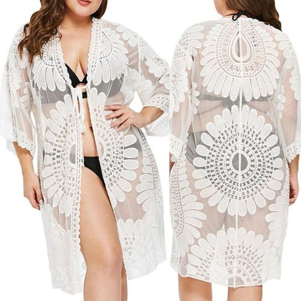 women plus size long lace beach dress perspective swimsuit femme bikini cover up swimwear mujer biquini kaftan beach pareos
women plus size long lace beach dress perspective swimsuit femme bikini cover up swimwear mujer biquini kaftan beach pareos