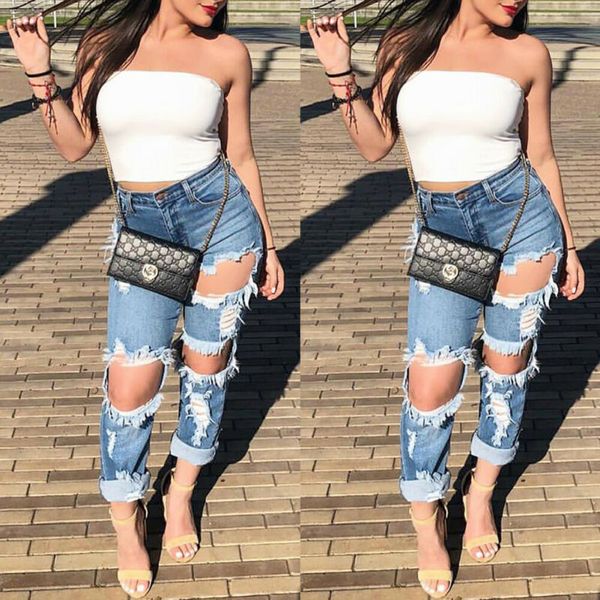 2020 women high waisted ripped hole stretchy slim skinny denim jeans ladies jeggings pants, Blue
2020 women high waisted ripped hole stretchy slim skinny denim jeans ladies jeggings pants, Blue