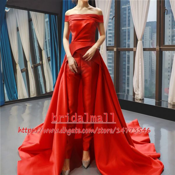 women jumpsuits red satin long prom dresses 2019 elegant off-shoulder formal evening gowns lace up back party dress celebrity pageant gowns, Black
women jumpsuits red satin long prom dresses 2019 elegant off-shoulder formal evening gowns lace up back party dress celebrity pageant gowns, Black