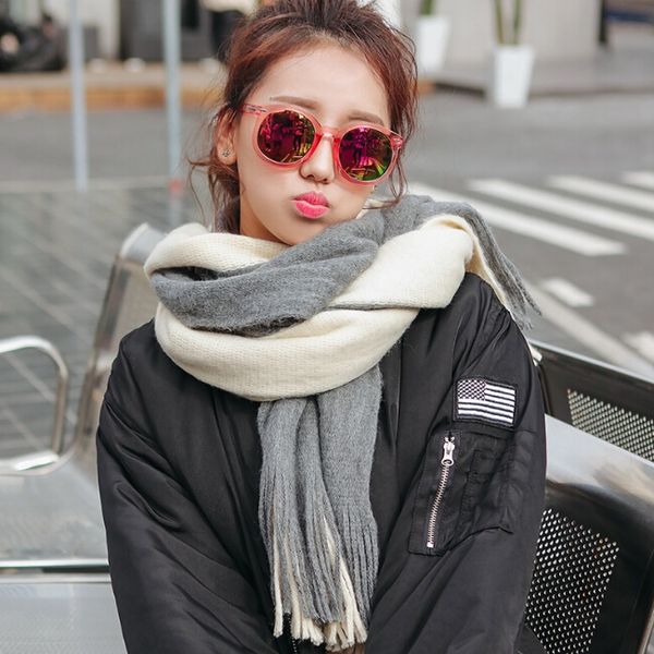 scarf autumn and winter two-color mosaic men and women imitation cashmere tassels warm color collar scarf, Blue;black
scarf autumn and winter two-color mosaic men and women imitation cashmere tassels warm color collar scarf, Blue;black