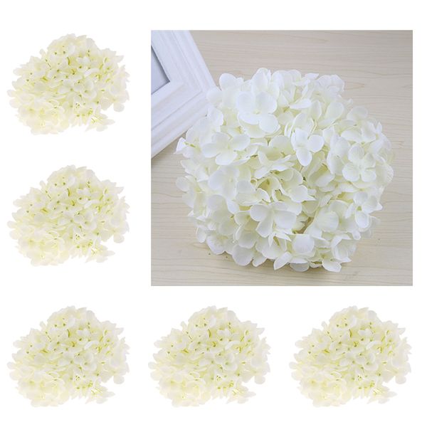 5 pieces artificial hydrangea silk flower flower arrangements white