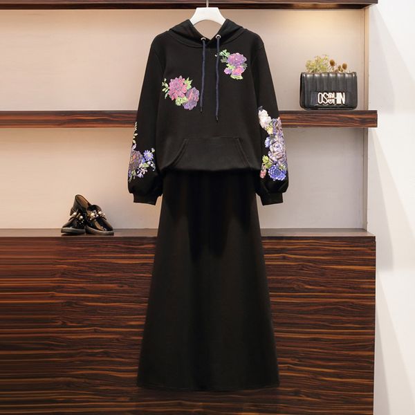 autumn winter women warm tracksuit casual two piece skirt suit hooded flower printed sweatshirt + long skirt plus size 2 pcs set, White
autumn winter women warm tracksuit casual two piece skirt suit hooded flower printed sweatshirt + long skirt plus size 2 pcs set, White