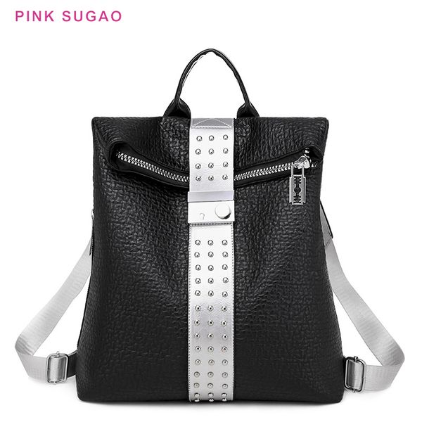 pink sugao designer backpack women shoulder bag 2020 new fashion rivet backpack black travel bag student school bag shoulder bags
pink sugao designer backpack women shoulder bag 2020 new fashion rivet backpack black travel bag student school bag shoulder bags